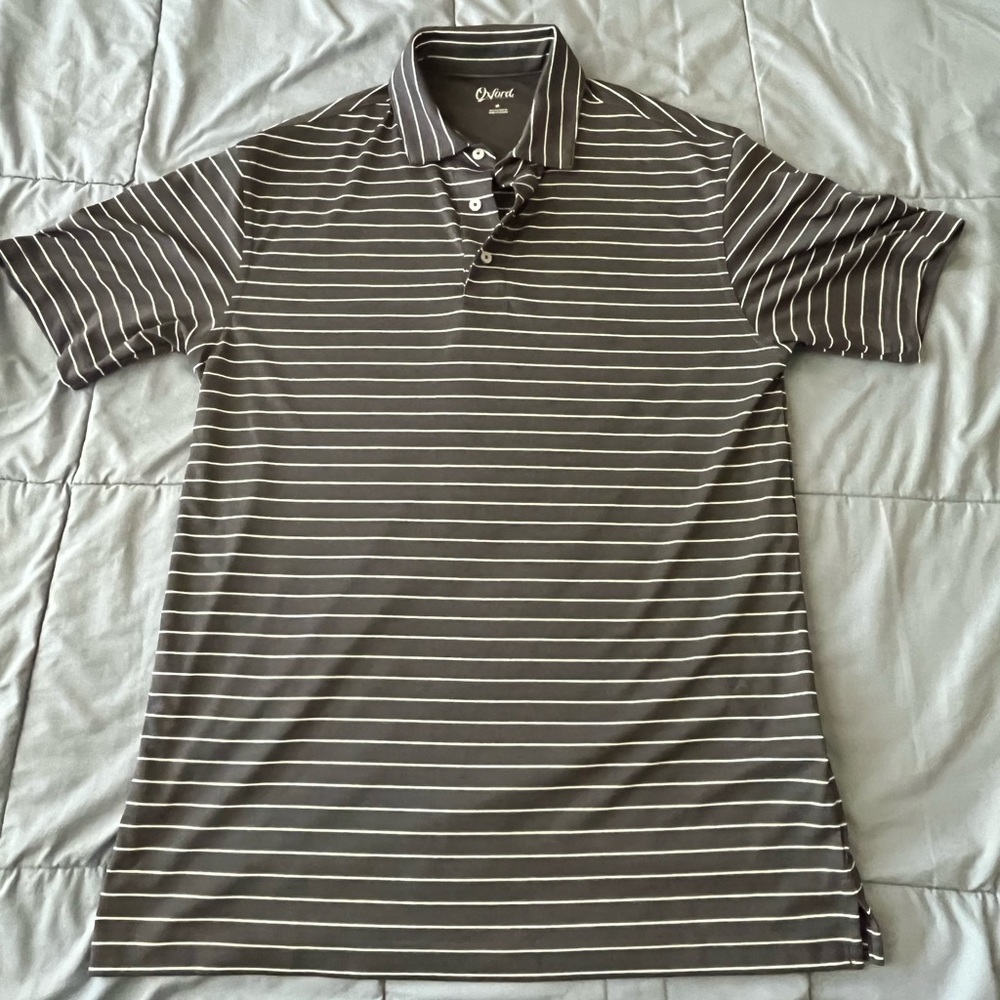 OXFORD Mens Golf Polo shirt grey and white size Medium